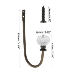 Unique Bargains Vintage Clothes Hooks 4.69"x2.56"x1.02" Bronze Tone 4 Pcs