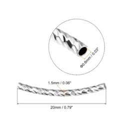 Unique Bargains Texture Plating Brass Craft DIY Curved Tube Beads 40 Pcs