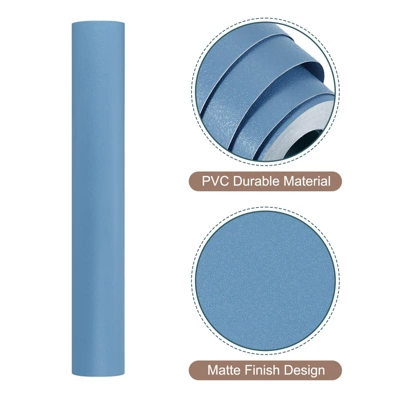 Unique Bargains Wallpaper, Peel And Stick Wallpaper Contact Paper Solid Color Vinyl Self-Adhesive Wall Paper Decorative Dark Blue 118" X 15.7" - Image 2