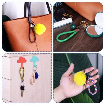 Unique Bargains PU Braided Leather Keychain For Bag Wallet Decoration 2 Pcs - Image 2