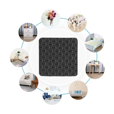 Unique Bargains EVA Square Self-Stick Non-Slip Anti-Scratch Floor Glide Furniture Pads Black 1.5" X 1.5" X 0.16" 8 Pcs - Image 2