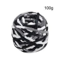 Unique Bargains Polyester Blanket Ball Yarn Black Gray White 100g