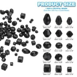 Unique Bargains Craft Embellishments Glass Assorted Beads With Container Box