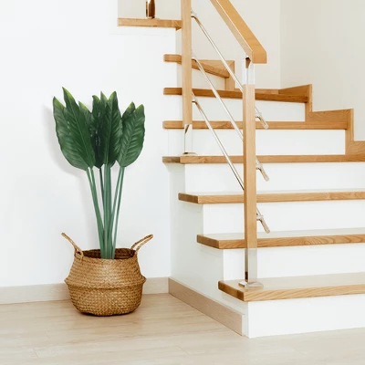 Unique Bargains Plastic Artificial Fake Stem Leaf Branches Decor Green 10 Pcs - Image 4