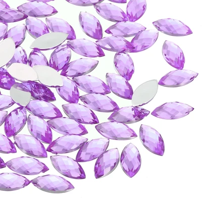 Unique Bargains Acrylic Horse Eye DIY Jewelry Craft Embellishments Marquise Gems 100 Pcs 0.59" X 0.28" - Image 8