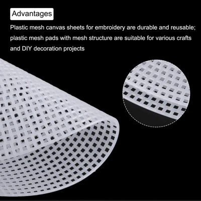 Unique Bargains 13 Count Round Needlepoint Blank Mesh Canvas Sheet For Embroidery Knit 5 Pcs - Image 3