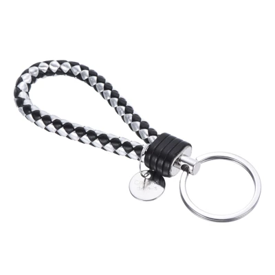 Unique Bargains Braided PU Leather Wallet Keychain With Stainless Steel Key Ring - Image 3