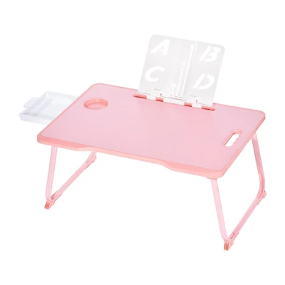 Unique Bargains Laptop Bed Desk Tray Portable Desk With Storage Drawer Reading Holder Water Slot Foldable Table - Image 5