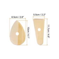 Unique Bargains Reusable Smooth Wooden Clay Ceramic Sculpting Tools For Removing Finger Mark 2 Pcs