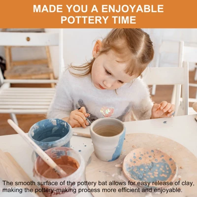 Unique Bargains Round Pre Pin Holes Apart With 304 Stainless Steel Pins Wood Pottery Wheel Bat - Image 4