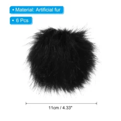 Unique Bargains Fluffy Soft Elastic Faux Fur Pom Poms For Hats DIY Scarves Gloves 6 Pcs