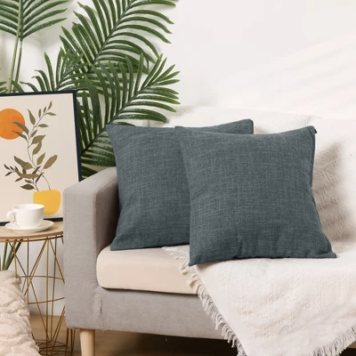Unique Bargains Linen Solid Contemporary Indoor Outdoor Decorative Throw Pillow Cover 2 Packs - Image 4