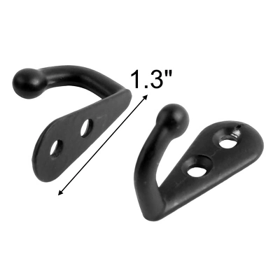 Unique Bargains Bathroom Dormitory Vintage Style Metal Wall Mounted Single Hooks Black 18 Pcs