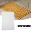 Unique Bargains Cobblestone Pattern Bathroom Rugs Polyester Bath Mat Machine Washable White 60x40cm