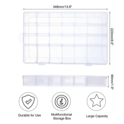 Unique Bargains Plastic Nail Bead Art Supplies Fishing Tools Craft Organizer 13.6x8.6x1.9 Inch