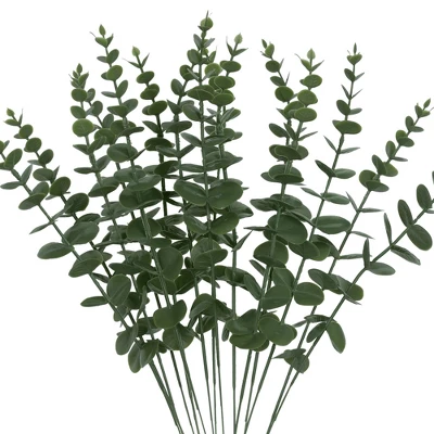 Unique Bargains Greenery Decoration Plastic Artificial Plants 16.8" 15 Pcs - Image 6