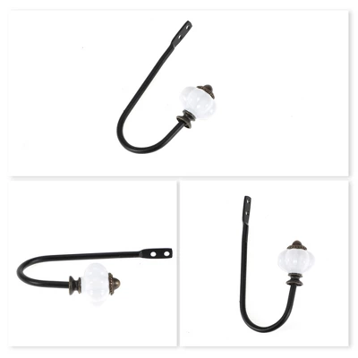 Unique Bargains Vintage Clothes Hooks 4.72"x2.83"x1.26" Black 4 Pcs - Image 2