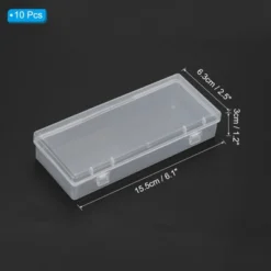 Unique Bargains PP Bead Jewelry Art Craft Organizing Storage Box 6.1" X 2.5" X 1.2" Clear 10 Pcs