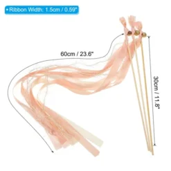 Unique Bargains Bell Ornament Wedding Party Streamer Fairy Wands 24 Pcs