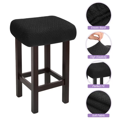 Unique Bargains Soft Thick Anti-Wrinkle Rectangle Polyester Saddle Seat Stool Covers 2 Pcs - Image 2