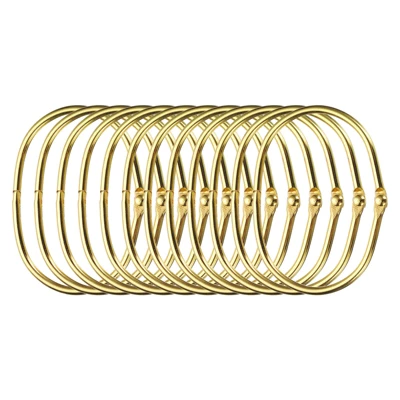 Unique Bargains Iron Durable Rustproof Snap Design Shower Curtain Rings 12 Pcs - Image 5