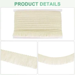 Unique Bargains Polyester Boho Durable Multipurpose Tassel Fringe Trim 27 Yards 1 Inch 1 Pc