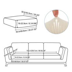 Unique Bargains Polyester Elastic Bottom Non-Slip Sofa Couch Cushion Covers 3 Pcs 20"x20"