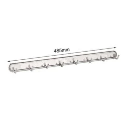 Unique Bargains Wall Mounted 8 Hooks Coat Towel Rack Hooks And Hangers Silver Tone 1 Pc