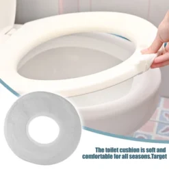 Unique Bargains Stretchable Thicker Toilet Seat Cover Pad Lid Bathroom Warmer Soft Washable Reusable