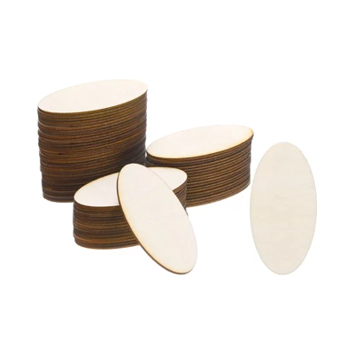 Unique Bargains DIY Craft Home Decoration Unfinished Blank Wood Pieces 60 Pcs - Image 6