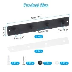 Unique Bargains 304 Stainless Steel Coat Decorative Hanging Hooks 11" Black