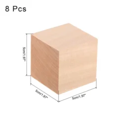 Unique Bargains DIY Craft Square Dowels Basswood Carving Blocks 8 Pcs 2"x2"x2"