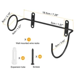 Unique Bargains Spiral Metal Wine Bottle Display Holder Wall Storage Shelf 12 Pcs