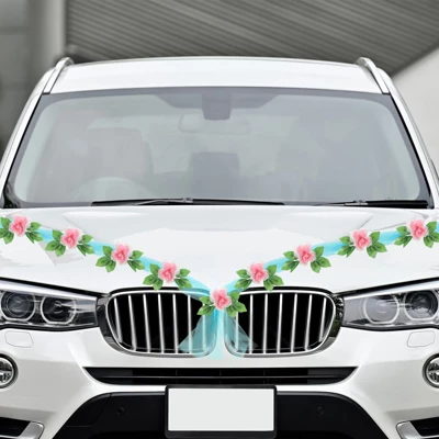 Unique Bargains Wedding Artificial Car Flowers White 1 Pc - Image 4