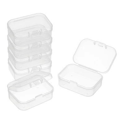 Unique Bargains Plastic Bead Art Craft Jewelry Storage Rectangle Boxes Clear 100 Pcs 2.2" X 1.6" X 0.8" - Image 5