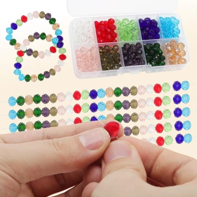 Unique Bargains 8mm Glass Beads For Bracelets For Making Bracelet Making DIY Crafts Assorted Color 300 Pcs - Image 3