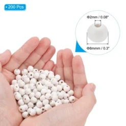 Unique Bargains DIY Craft Jewelry Making Home Decoration Natural Wood Beads 200 Pcs