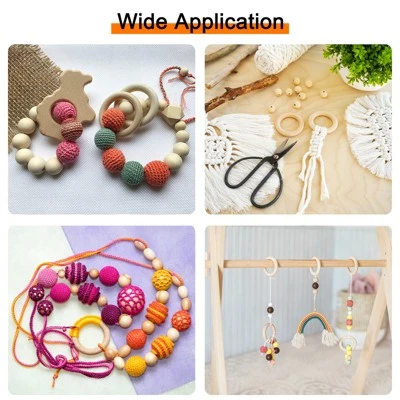 Unique Bargains Smooth Natural Unfinished Small Solid Wood Craft Ring 50 Pcs - Image 4