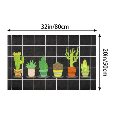 Unique Bargains Summer Farmhouse Decorations Cactus Pattern Kitchen Rugs Set Of 1 - Image 5
