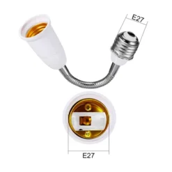 Unique Bargains 2Pcs E27 To E27 Light Lamp Bulb All Direction Extension Adapter Extenders For Home Light Fixtures Socket Converter