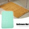 Unique Bargains Bathroom Rugs Polyester Bath Mat Machine Washable Green Cobblestone Pattern 23.62"x15.75"