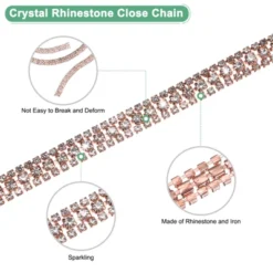 Unique Bargains Durable Rhinestone Chain Multipurpose Use Beaded Trim 1 Pc