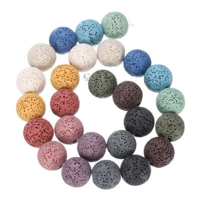 Unique Bargains Natural Volcanic Rock Colorful Textured Surface Porous Loose Beads Bulk 26 Pcs - Image 6