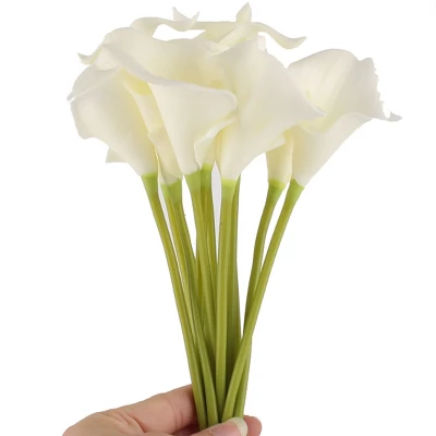 Unique Bargains Bridal Wedding Party Calla Lily Artificial Flowers Bouquet 12 Pcs - Image 4
