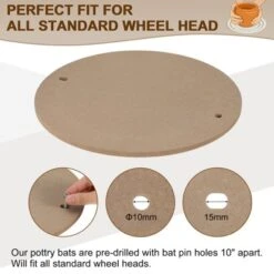 Unique Bargains Round Pre Pin Holes Apart With 304 Stainless Steel Pin Wood Pottery Wheel Bat