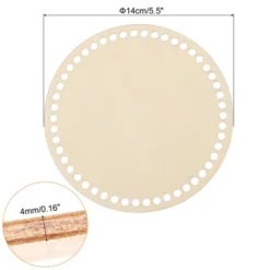 Unique Bargains Wood DIY Bag Weaving Knitting Circle Crochet Basket Base 5.5 Inch 2 Pcs