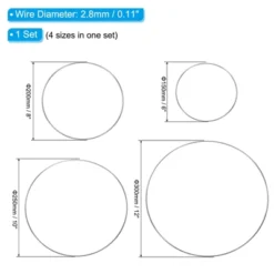 Unique Bargains Metal DIY Craft Macrame Wreath Dream Catcher Rings 4 Sizes