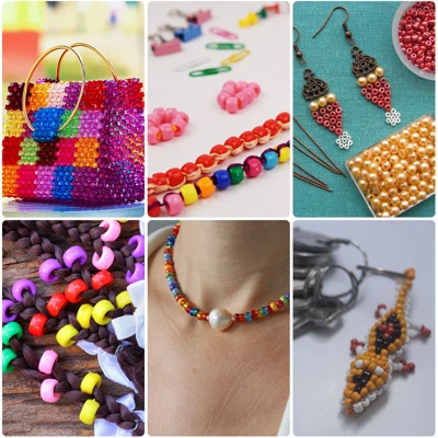 Unique Bargains Loose Craft DIY Earring Necklace Making Glass Round Beads - Image 4