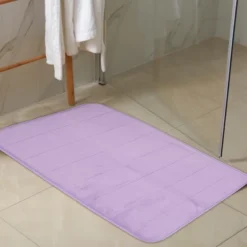 Unique Bargains Memory Foam Bathroom Mat Non Slip Soft Bath Mats Rugs Machine Washable 2 Pcs