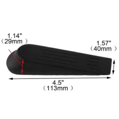 Unique Bargains Home Office Plastic Nonslip Doorstops Black 4.7" X 1.4" X 0.9" 4 Pcs